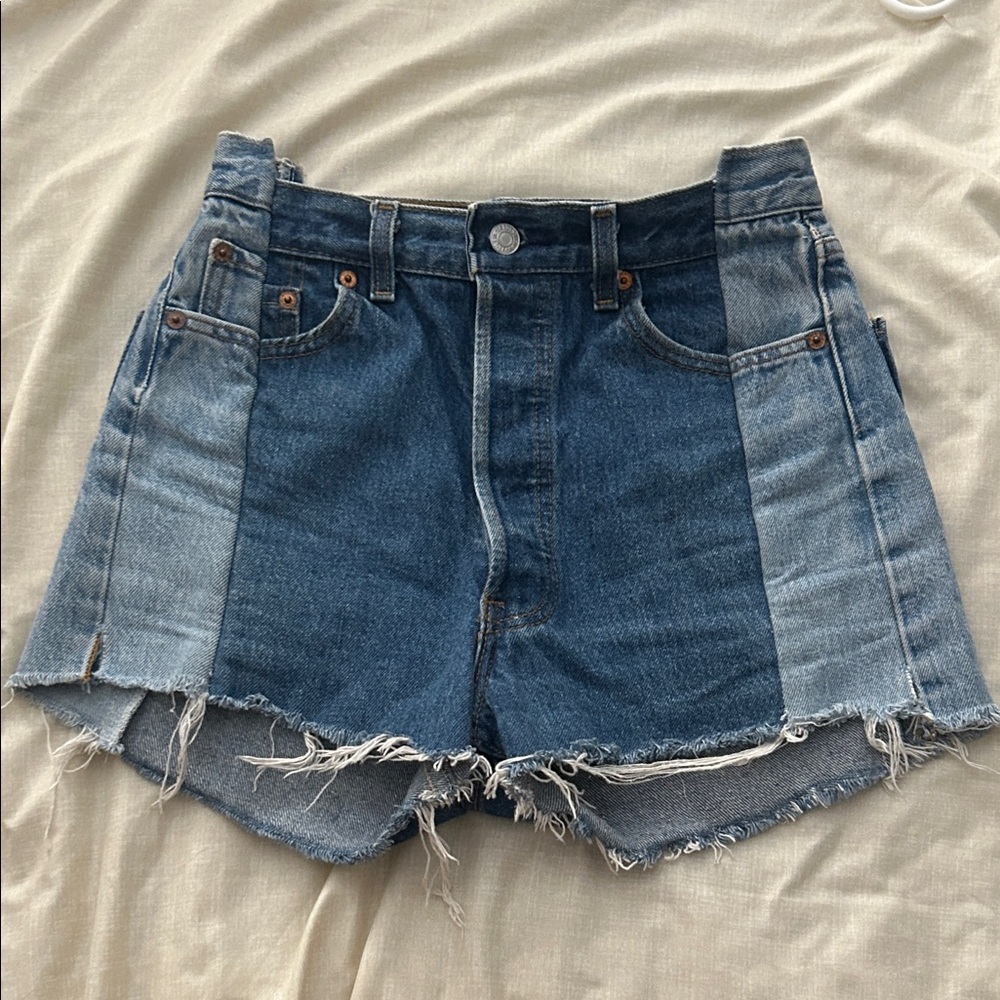 EB Denim High Rise Two-Tone Jeans